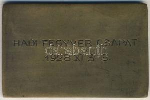 1928 Magyar Országos Céllövő Szövetség - Hadi fegyver csapat réz díjérem, szign: Berán L. T:2