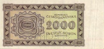 Csehszlovákia 1945 2000K "specimen" T:III+