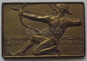 1928 Magyar Országos Céllövő Szövetség - réz díjérem, szign: Berán L. T:2