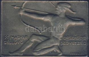 1928 Magyar Országos Céllövő Szövetség -  Hadi fegyver csapat fém díjérem, szign: Berán L. T:2