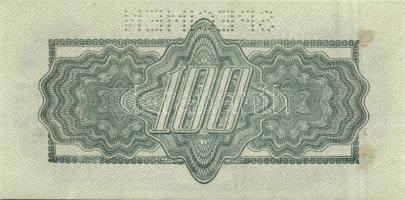 Csehszlovákia 1944. 100K "V.H." SPECIMEN lyukasztással T:I