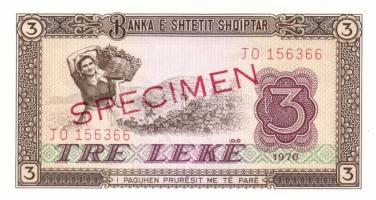 Albánia 1976. 1L, 3L, 5L, 10L, 25L, 50L, 100L sor 6 klf db mindegyik "SPECIMEN" lyukasztás...