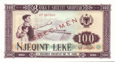 Albánia 1976. 1L, 3L, 5L, 10L, 25L, 50L, 100L sor 6 klf db mindegyik "SPECIMEN" lyukasztás...