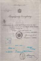 cca 1860-1940 Judaika okmányhagyaték 12 darab okmánybélyeges, felerészt XIX. századi okmánnyal