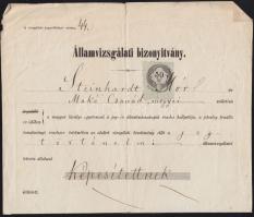 cca 1860-1940 Judaika okmányhagyaték 12 darab okmánybélyeges, felerészt XIX. századi okmánnyal