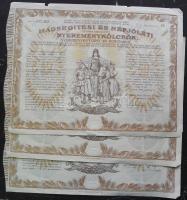 1917. Magyar Szent Korona Országainak Vörös-kereszt Egylete által Hadsegítési és Népjóléti nyereménykötvénye 40K-ról (3x)
