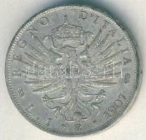 Olaszország 1907. 1L Ag T:3/2