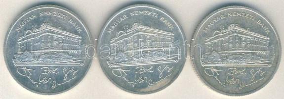 1992. 200Ft Ag "MNB" (3x) T:2