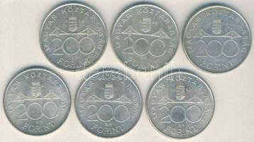 1993-94. 200Ft Ag "MNB" + "Deák" (6x) T:2