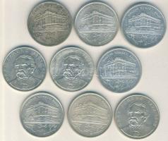 1992-94. 200Ft Ag "MNB" + "Deák" (9x) T:2,2-
