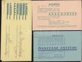 cca 1940-1948 39 db meghívó főleg kispesti bálokra