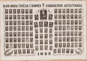 1935 A Mária Teréza 1. honvéd gyalogezred altisztikara tabló 30x21 cm