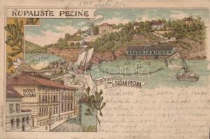 Susak with Hotel Susak litho (EK)