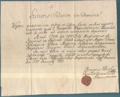 1805 Keresztlési anyakönyvi kivonat Remigius Ulrisc Ujvárosi plébános aláírásával