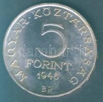 1948. 5Ft Ag "Petőfi" T:2 apró ph