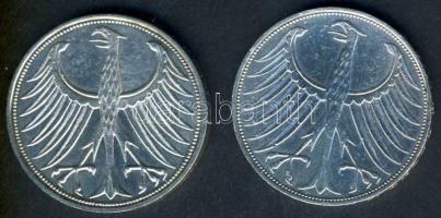 NSZK 1967J 5M Ag + 1973J 5M Ag T:2 kis ph.