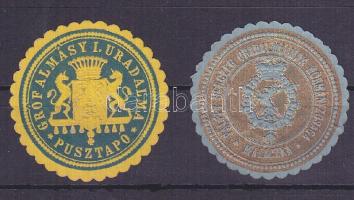 2 db levélzáró: gróf Almásy és Herceg Pálffy