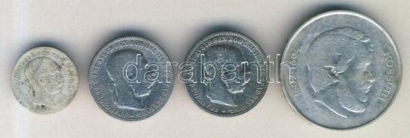 Kis vegyes ezüst tétel: 1870. 10Kr Ag + 1947. 5Ft "Kossuth" Ag + Ausztria 1893. 1K Ag (2x)...