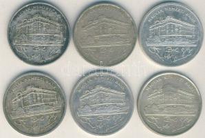 1992-93. 200Ft Ag "MNB" (6x) T:2+,2,3