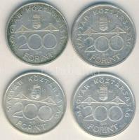1992-93. 200Ft Ag "MNB" (4x) T:2,2-