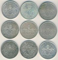 1992-94. 200Ft Ag "Deák + MNB" (9x) T:2+,2,3