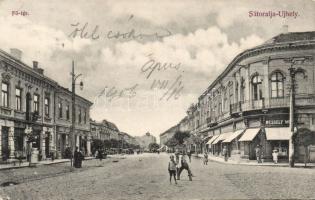 Sátoraljaújhely Fő tér a Koronás Áruházzal és Wessely Mór üzletével