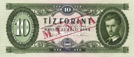 1975. 10Ft "MINTA" perforációval és felülnyomással "A 118" sorozatszámmal T:I