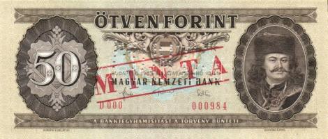 1983. 50Ft "MINTA" perforációval és felülnyomással "D 000" sorozatszámmal T:I