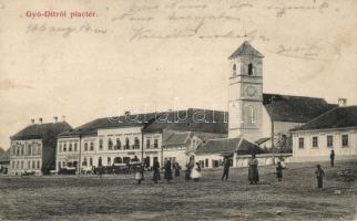 Gyergyótölgyes market square with the shop of Antal Melik