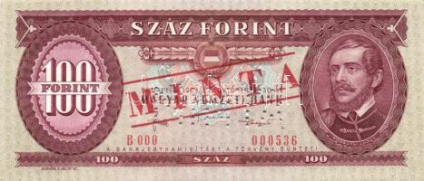 1984. 100Ft "MINTA" perforációval és felülnyomással "B 000" sorozatszámmal T:I