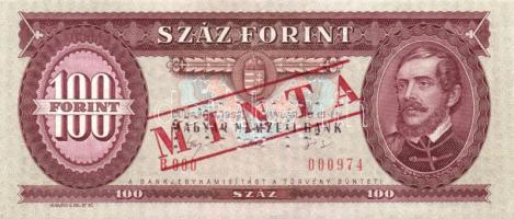 1992. 100Ft "MINTA" perforációval és felülnyomással "B 000" sorozatszámmal T:I