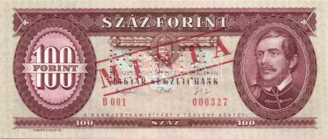 1993. 100Ft "MINTA" perforációval és felülnyomással "B 001" sorozatszámmal T:I