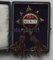 Dn. Angol zománcozott érdemérem eredeti tokban / medal of merit T: 2