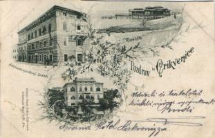 1898 Crikvenica with Hotel Clotild and military sanatorium (cut)