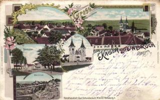 1898 Császárkőbánya (Kaisersteinbruch) with stone pit litho