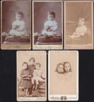 cca 1870-1940 24db gyermek fotó keményhátúakkal / vintage photos of children