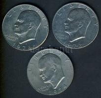 USA 1972-1978. 1$ (3x) "Eisenhower" T:3