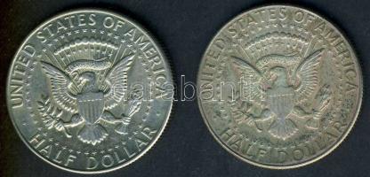 USA 1965-1967. 1/2$ Ag (2x) "Kennedy" T:2/3