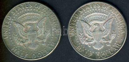USA 1966-1967. 1/2$ Ag (2x) "Kennedy" T:2/3