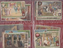 48 db kávé és csokoládé gyűjtőkép albumban sok lithoval vegyes állapotban / Coffe pictures with lithos in album