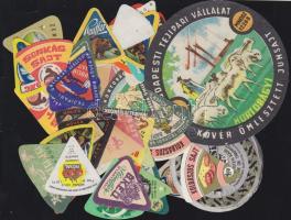 90 db vegyes étel és italcímke, közte háború előtti / food labels