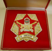 BM. Határőrség nagyalakú Hollóházi porcelán plakett, díszdobozban / Border gueards china plakett