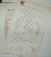 1900-1930 14 db kölönböző bizonyítvány, mindegyik okmánybélyeggel