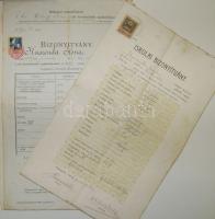 1900-1930 14 db kölönböző bizonyítvány, mindegyik okmánybélyeggel