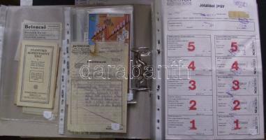 Nagy nyomtatvány tétel az 1940-es évektől: számlák, tájékoztatók, szállítólevelek, jótállási jegyek, emléklapok, anyakönyvi kivonatok, stb.