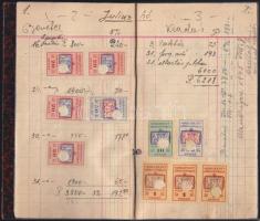 1945 Forgalmi adókönyv Budapest fővárosi okmánybélyegekkel