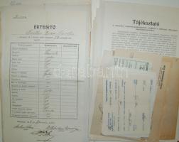 90 darabos régi papír és okmány tétel ebből 30 bizonyítvány elismervény, számla, levél