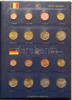 Európai Unió 12 alapító tagország forgalmi pénzeinek teljes sorozata, dekoratív Leuchtturm gyűrűs albumba rendezve, tokkal T:1