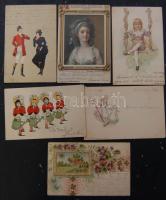 14 db motívum, nagyrészt igényes művészlap közte dombornyomásos és litho is / 14 Topic cards