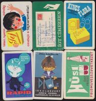 14db különféle kártyanaptár az 50-es, 60-as, 70-es évekből